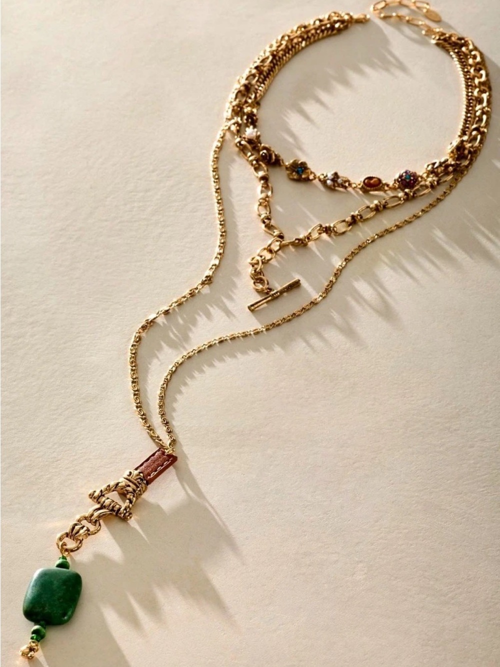 NWT Free People Winslet Layer Necklace in Gold